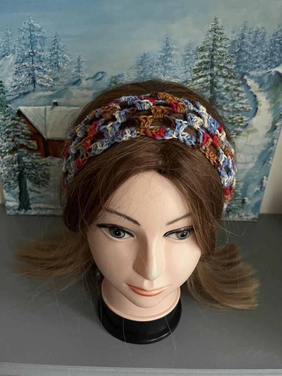Headband Headband Forehead Band Hoofdband Venda Wool Blue White Red Tail – photo 2
